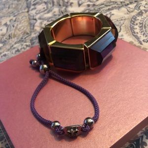 Purple braclets bundle-chunky stretch & juicy couture adjustable string
